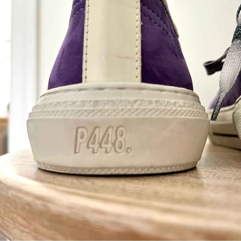 P448 Purple Suede Low Top Lace Up Sneakers size 42 (11.5-12) NWOB - Picture 8 of 9
